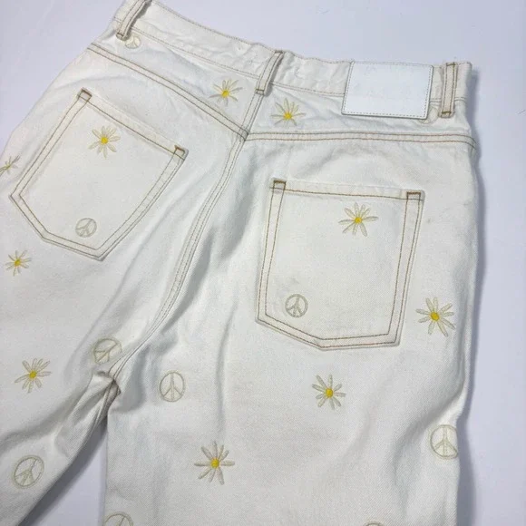 Designer Sandro High Rise Wide Leg Jeans Womens Size 24 White Denim - Picture 3 of 8